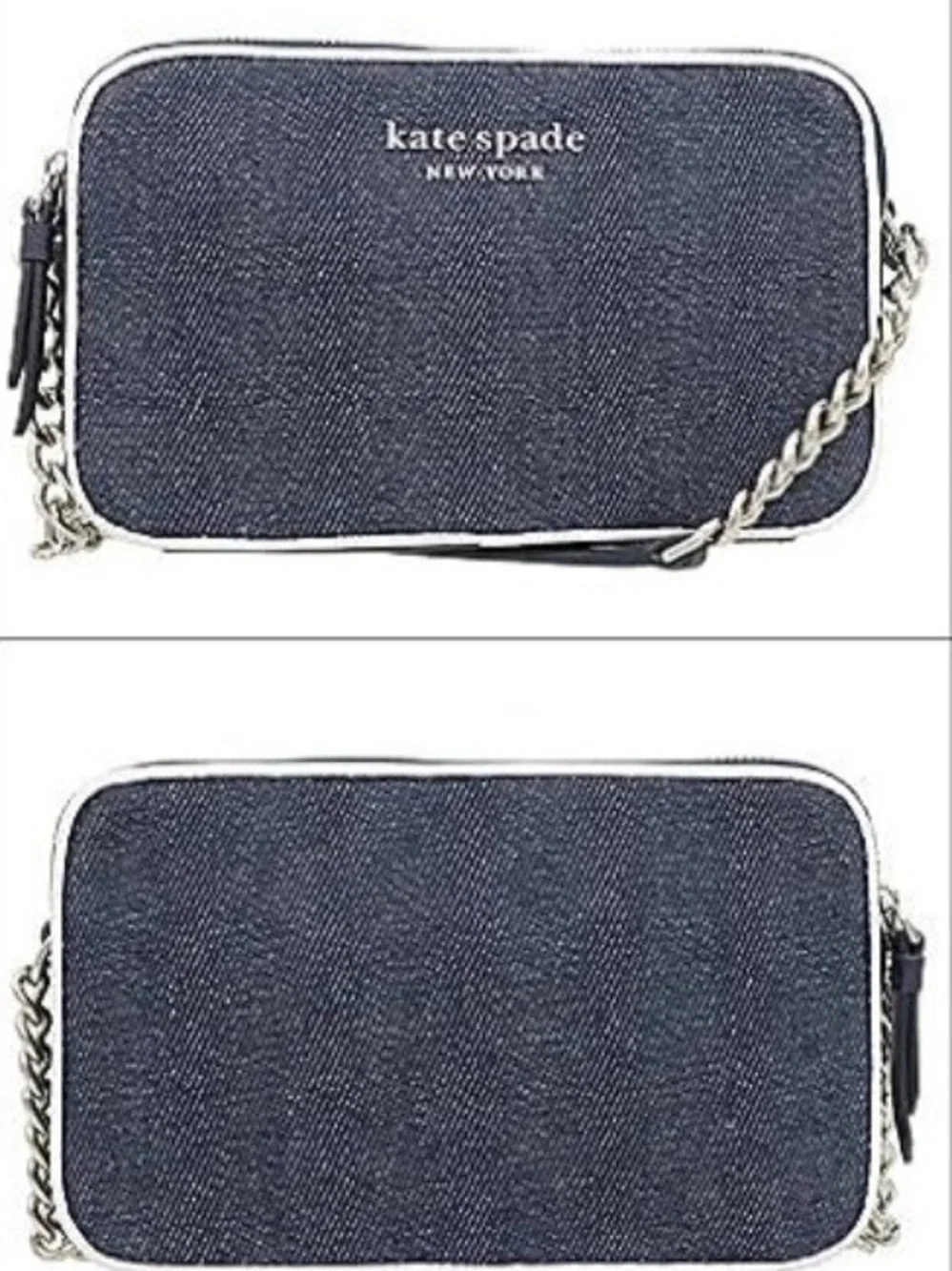 Kate Spade Cameron Denim Colorblock Double Zip Small Crossbody Bag
